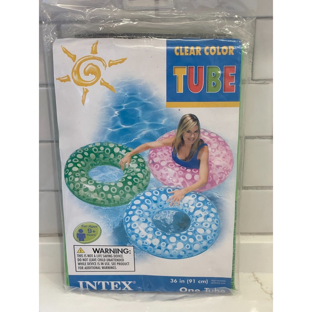 Intex‎ Clear Color Tube Green 36" Dots Inflatable Vinyl Water Float 2011 New